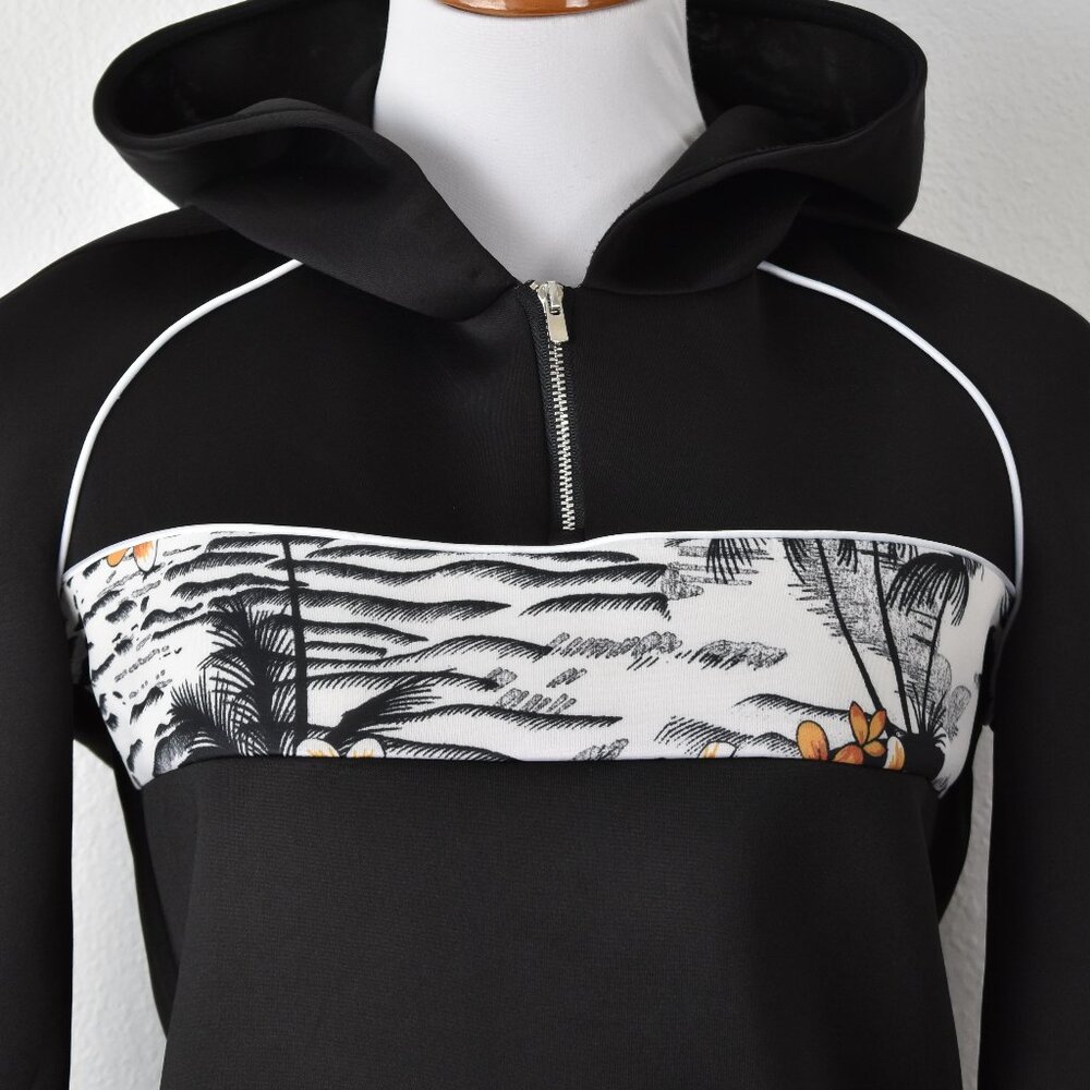 Maje Tropical Stripe Hoodie Sweatshirt - 3, Large - Picture 2 of 8